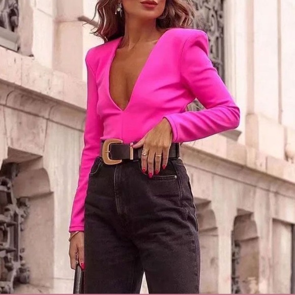 NWT ZARA pink bodysuit size Small - Picture 2 of 7